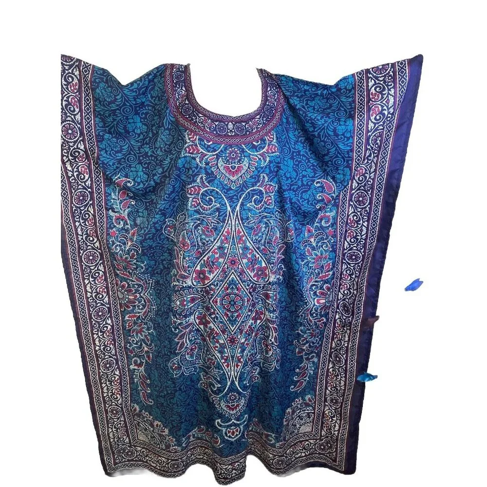 Gypsie Blu Mumu Dress Women‎ One Size Kimono Long Maxi Kaftan Beach Coverup New